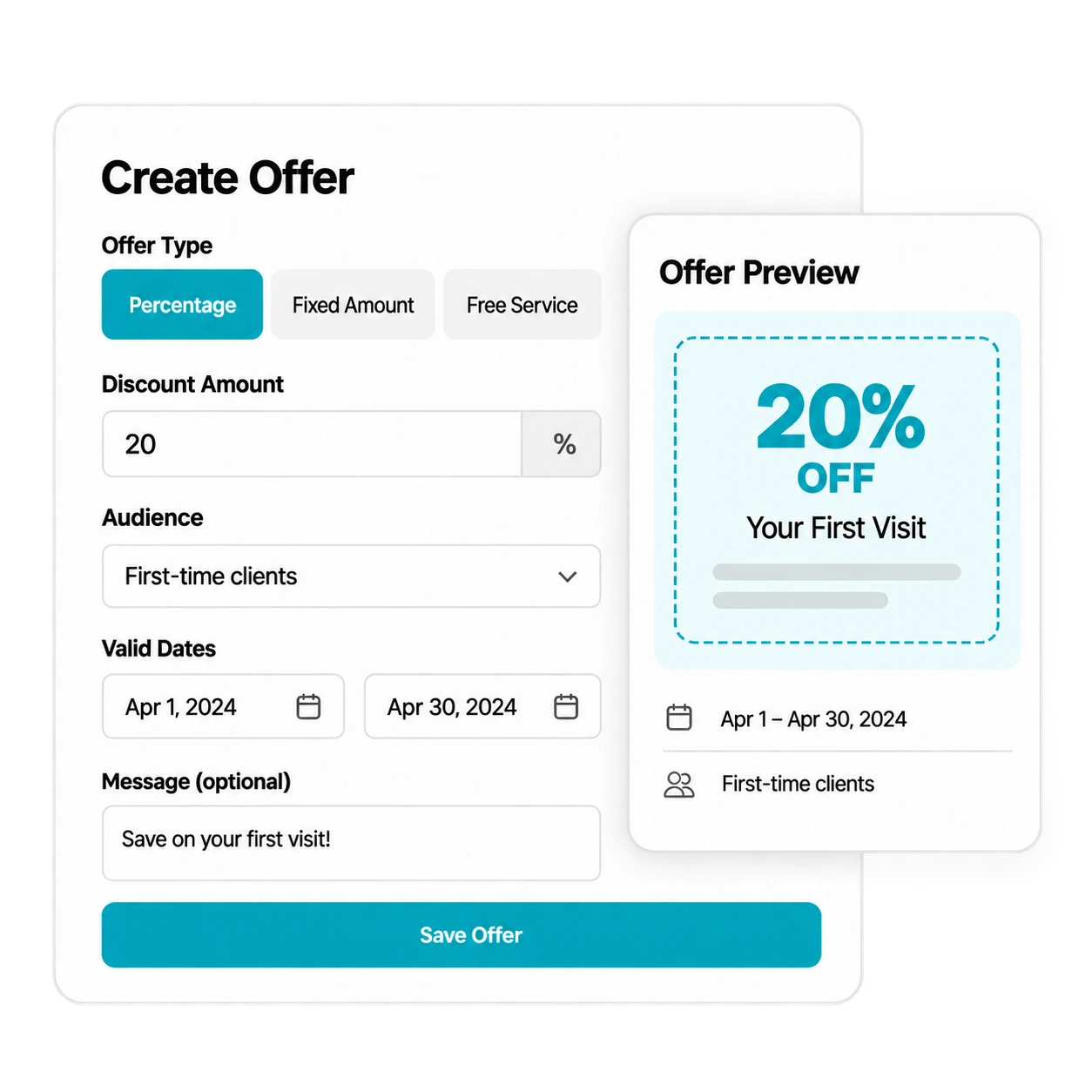 Promotion setup and customer preview